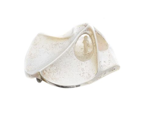 A silver Lapponia 'labyrinth' brooch. Designed by Björn Weckström, designed as a landscape with a figure within, signed, Swed