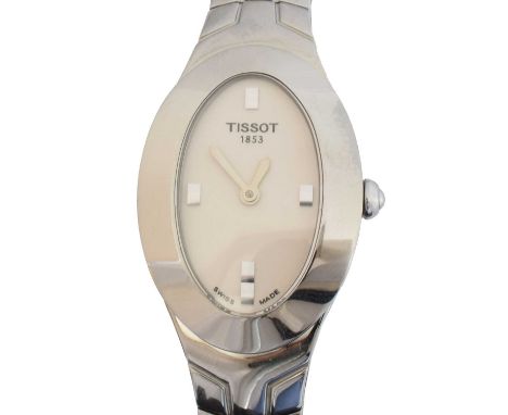 A Tissot stainless steel 'T-Trend' quartz wristwatch, ref. L720. The oval signed dial with baton markers, quartz movement wit