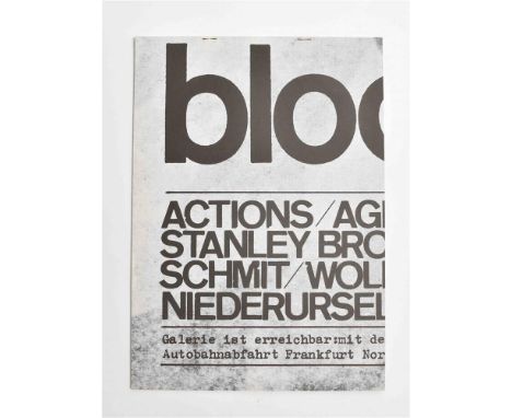 stanley brouwn, Bazon Brock, Franz Mon, Tomas Schmit, Wolf Vostell. Frankfurt, Galerie Loehr, 1964. Staple-bound, 29.5 x 21 c