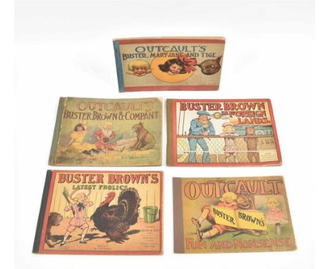 5 var. early 20th cent. eds. of this famous American comic. (1) Outcault's Buster, Mary-Jane and Tige. Edinburgh, W. &amp; R.