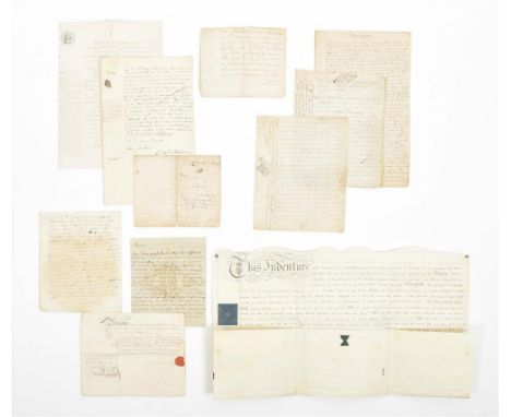 1706-1870, English, French and Dutch language, var. sizes. Comprises a.o.: (1) Paper bifolium bond for 4000 pounds to be paid