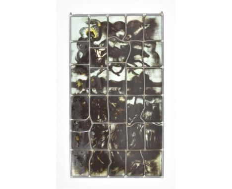 for the transom window of 's-Gravendijkwal 61, Rotterdam. Mid 20th cent. All 83 x 48 cm. 3 windows depict scenes with Phaeton