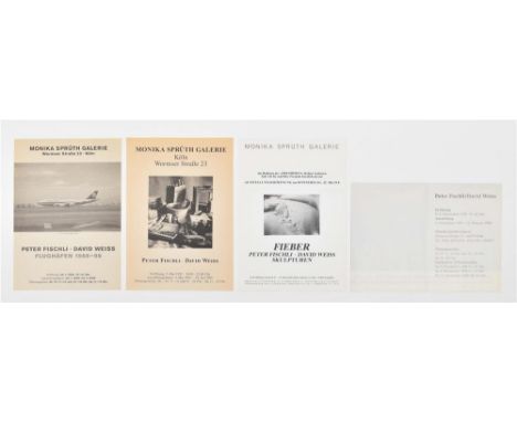 Stunning set of three A4 size b/w posters and one large colour printed copy, all folded as isssued. (1) Fieber. Peter Fischli