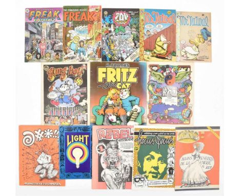 1970s. Nos. 1-5. -and approx. 20 others, mostly counterculture comics, incl. a.o. Light, Mr. Natural (2 issues) and Fritz the