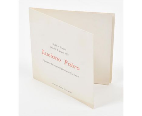 Turin, Galleria Notizie, 1971. Invitation to Fabro's personal exhibition at the gallery. Folded card, 17 x 17 cm, printed red