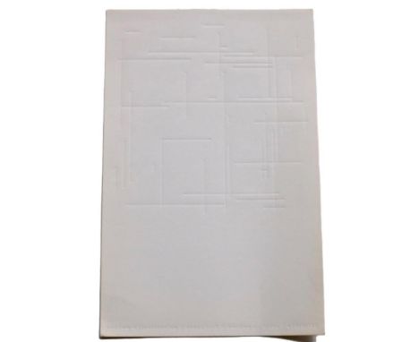 Original embossed print on thick white paper, 22.5 x 14.5 cm, with artist's name, title and edition information embossed in l