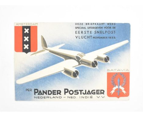 Ca. 1870-2000, ordered by subject and loosely inserted in 14 binders/ albums. Incl. a.o.: (1) Aviation, incl. many KLM first 