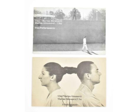 (1) Marina Abramovic/Ulay, 3 performances. Innsbruck, Galerie Krinzinger, 1978. Softcover, 16.5 x 24.5 cm, 48 pp. Published i