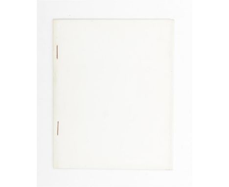 Arnhem, Self-published, 1961. Second edition, numbered and signed 'herman de vries 1961'. Stapled artists' booklet, 13.7 x 11