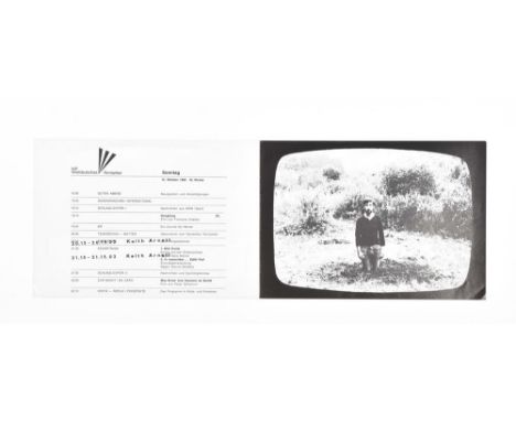 Dusseldorf, Fernsehgalerie Gerry Schum, 1969. Brochure, 14.7 x 21 cm, 18 pp. With nine b/w photographic reproductions, includ