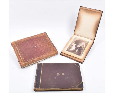 (1) Album of approx. 80 mounted photos, ca. 1890. Most albumen views of Italian cities such as Rome, Geneva, Napoli, Florence