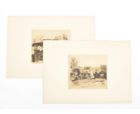Etching and aquatint. 1915-1919. Signed and numb. 5 in pencil in lower margin. 27.5 x 32 cm (image), 56.5 x 47 cm (sheet). Va