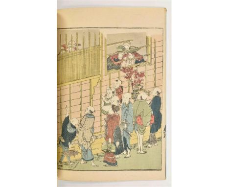(Picture Book of the Pleasures of the East). Tokyo, Tsutaya Jusaburo, ca. 1805. 3 vols. 49 col. woodblock prints, mostly form