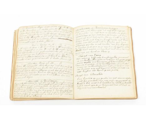 Recept Boek. First half 19th cent., approx. 50 p. of neatly handwritten text (in a few different hands), contemp. boards, sm.