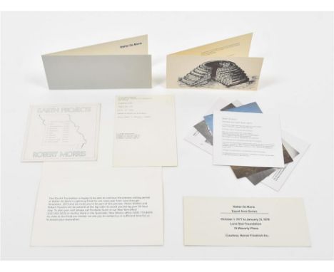 (1) Walter de Maria, six cards. Includes an invitation card from Galleria Sperone in 1970 for the film 'Hard Core, 1969'; Car
