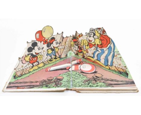 Amst., D.M.B., (1938). W. both full-p. b/w ills. and col. pop-up ills. Pictorial boards (outer spine lacking). 4to. -and 2 ha