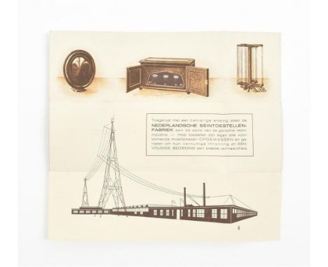 Early to mid 20th century. Includes a.o.: (1) Advertorial print des. by L.C. Kalff (1897-1976). (2) Advertisement for radio d