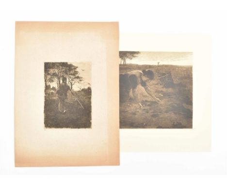 (Kneeling potato harvester). Etching and aquatint. Ca. 1908 (after a 1887 drawing). Signed and numb. IV in pencil in lower ma