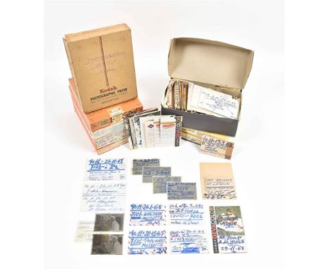 Ca. 1950-1970. Most b/w and 6 x 9 cm and consisting of series kept in numb. envelopes w. the details of the photos. Also w. a