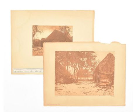 (Farmyard, Brabant). Etching and aquatint. 1892. Signed and dated in the plate bottom left and signed and numb. 33 in pencil 