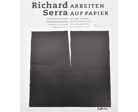 Richard Serra arbeiten auf papier, Museum Kurhaus Kleve, Ewald Mataré- Sammlung 1999. Extra large offset poster, 84 x 59 cm, 