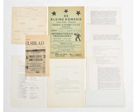 (1) Program for the World Premiere of Moving Theater No.1, October 5 1962. Part of first Fluxus show in Amsterdam at Gallery 