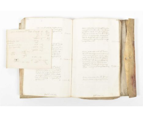 Manuscript account book, (4),493 p., dated 10 December 1660 to 19 April 1675, orig. overlapping vellum w. remnants of ties an