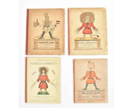 London, G. Richards, 1899. Ill. by F. Carruthers Gould. Cloth-backed pictorial boards. (2) Idem. The Struwwelpeter Alphabet. 