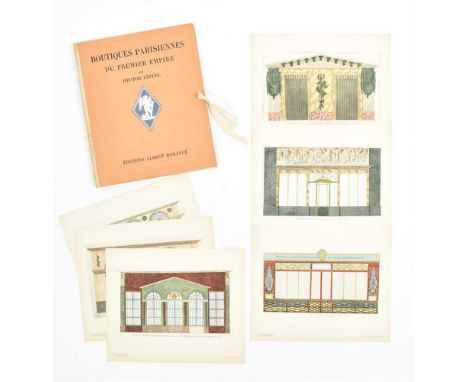 Paris, A. Morancé, 1925. 32 col. pochoir plates. Loose as issued in orig. cloth-backed portfolio. 4to. The plates represent s