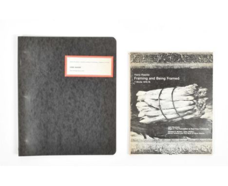 (1) Hans Haacke Framing and Being Framed: 7 Works 1970-1975. Halifax, The Press of the Nova Scotia College,1975. Softcover, 2