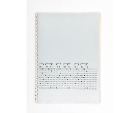 Munich, Goethe-Institut, 1971. Spiralbound, silver printed wrappers, 30 x 21.5 cm, 55 pp. First edition. Catalogue for the ex