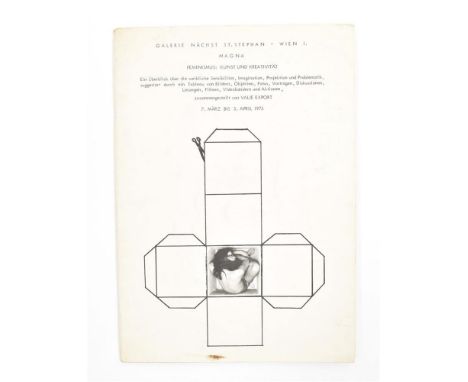 Vienna, Galerie Nächst St. Stephan, 1975. Rare first edition catalogue. Softcover, 29.7 x 21 cm, 52 pp. B/w ills., texts in G