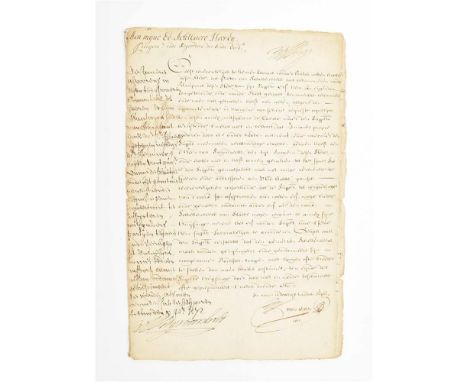 (1) Dordrecht, November 1672, document concerning a plot of land next to the Blauwpoort. Request to the government of Dordrec