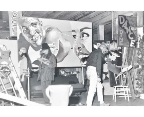 Silver gelatine print 41 x 51 cm/ image 33 x 49 cm. Features Hansen during a performance held on 18 February 1966. Depicts th