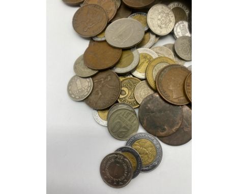 A large collection of vintage coins mixed&nbsp;