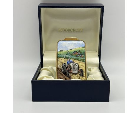 A Moorcroft handpainted trinket box, 7cm x 4cm x 2cm deep