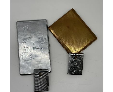 A collection of vintage lighters and cigarette cases, 