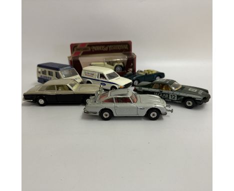 A Corgi James Bond Jaguar model and other model cars