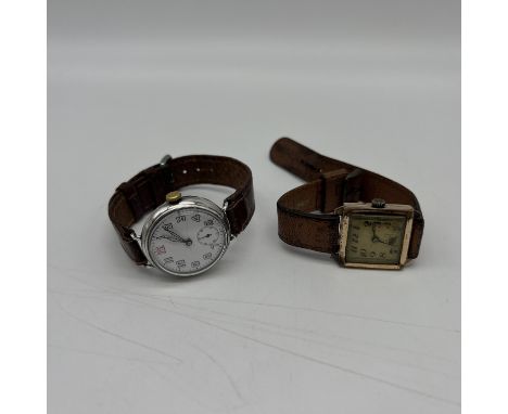 2x vintage watches, a gold plated watch, a steel watch, goldplated on works, steel will require a battery, 