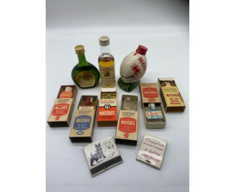 A collection of vintage whisky miniatures&nbsp;