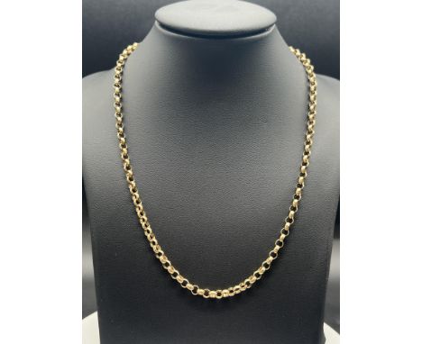 A 9ct yellow gold heavy belcher chain,
30 inches in length,
solid necklace,
26.8 grams in weight approx,
nice vintage conditi