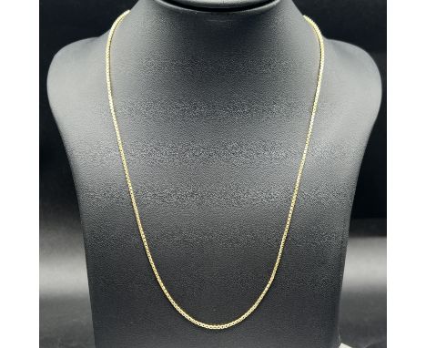 A 14ct yellow gold box chain,
20 inches in length,
fully hallmarked,
6.3 grams in weight approx,