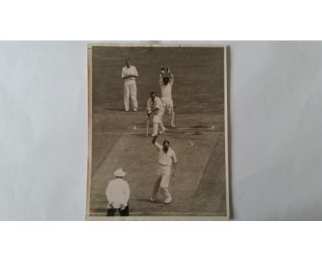 CRICKET, press photos, Australia v England, 1954/5, showing Hutton and Hassett with Prime Minister Menzies, Tyson bowling x2;