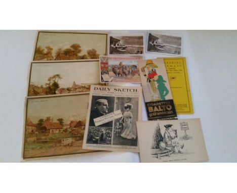 TRADE, odds, inc. Van Houten, Bell's Scotch (p/c), Daily Sketch miniatur newspaper, Imperial Airways time table 1934, Au Bon 