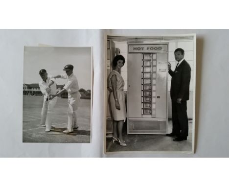 CRICKET, press photos, Australia  1960s Benaud playing for Cricketers Club of London, showing leading team out, with official