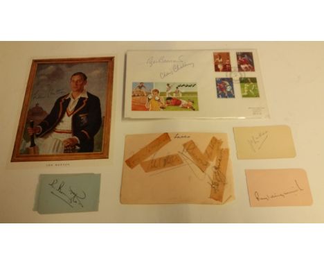 MIXED SPORT, selection, inc. cricket, signed pieces etc., inc. Peter May, Ted Dexter, Ray Illingworth, Jim Laker, Len Hutton 