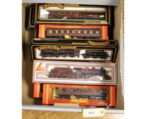 14x OO gauge LMS and MR model railway  by Mainline, Hornby and Lima. Including 2x locomotives; a Rebuilt Royal Scot Class 4-6