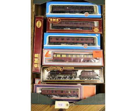 13x OO gauge LMS model railway  by Mainline, Airfix and Lima. Including; a Jubilee Class 4-6-0 tender locomotive, Leander 569