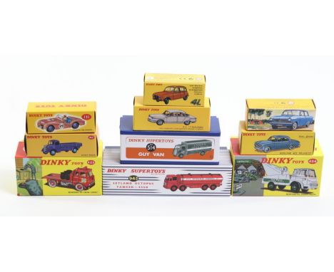 10 Atlas Dinky Toys. Leyland Octopus Tanker 'ESSO' (943). 2x Bedford T.K. -  Crash Truck (434) 'Top Rank' (434). and a Coal L