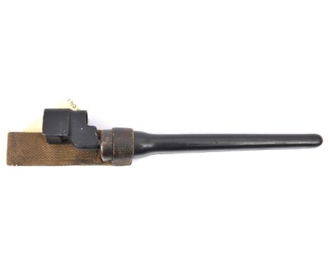 A No 4 Mk II spike bayonet,  marked thus on socket, in its scarce Victory Plastics scabbard with VP maker's mark on flat inne